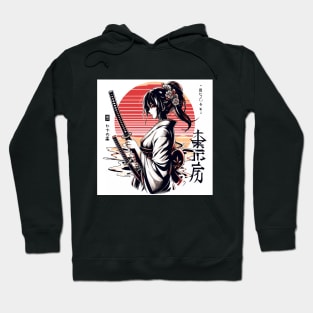 girl japanese culture katana Hoodie